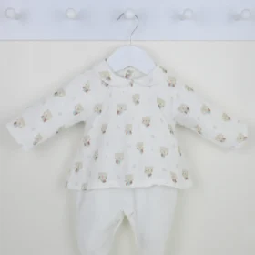 Ivory Owl Print Layered Sleepsuit