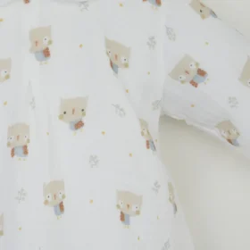 Ivory Owl Print Layered Sleepsuit