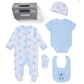 Baby Boys Bear 6 Piece Mesh Bag Gift Set