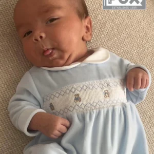 Pex Teddy Smocked Sleepsuit