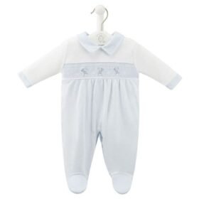 Rabbit & Star Smocked Sleepsuit- Blue