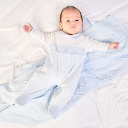 Rabbit & Star Smocked Sleepsuit- Blue