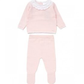 Baby Girls Knitted 2 Piece Outfit- Pink