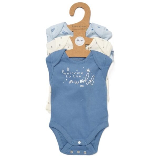 Unisex Organic Cotton 3 Pack Bodysuits With Extendable Gussets (copy)