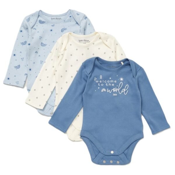 Unisex Organic Cotton 3 Pack Bodysuits With Extendable Gussets (copy)