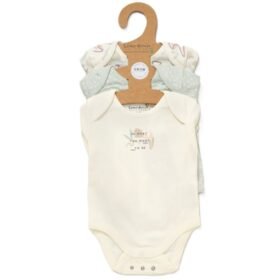 Organic Cotton 3 Pack Bodysuits With Extendable Gussets- Floral (copy)