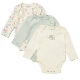 Organic Cotton 3 Pack Bodysuits With Extendable Gussets- Floral (copy)