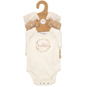Organic Cotton 3 Pack Bodysuits With Extendable Gussets