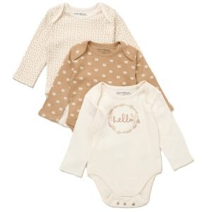 Organic Cotton 3 Pack Bodysuits With Extendable Gussets