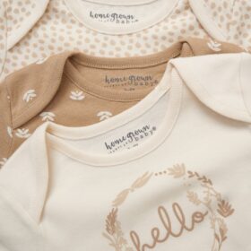 Organic Cotton 3 Pack Bodysuits With Extendable Gussets