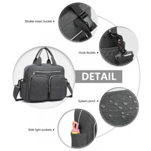 Durable And Functional Changing Tote Bag - Dark Grey