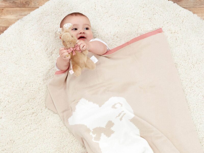 Flopsy Bunny Signature Knitted Blanket With Soft Toy