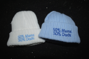 50% Mums 50% Dads Beanie Hat- Newborn