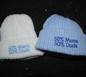 50% Mums 50% Dads Beanie Hat- Newborn