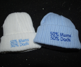 50% Mums 50% Dads Beanie Hat- Newborn