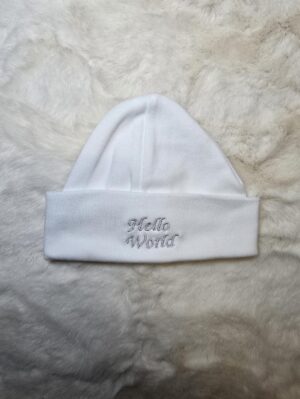 Hello World White Cotton Hat