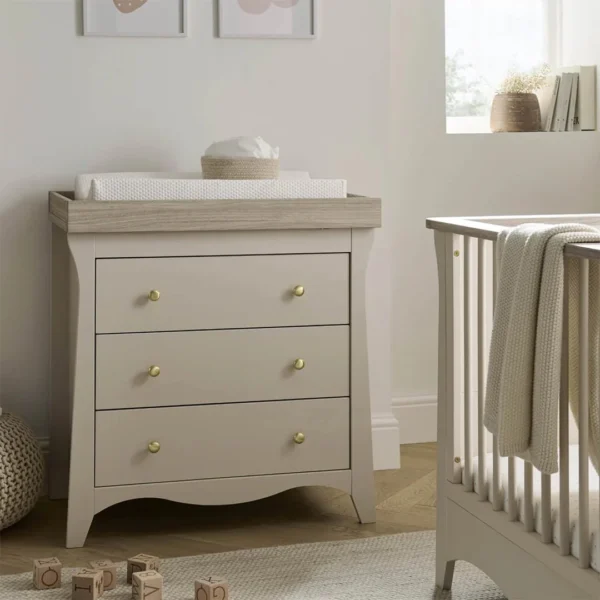 Cuddleco Clara 2 Piece Nursery Furniture Set (cot Bed & Dresser) - Cashmere & Ash