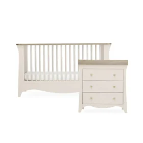 Cuddleco Clara 2 Piece Nursery Furniture Set (cot Bed & Dresser) – Cashmere & Ash