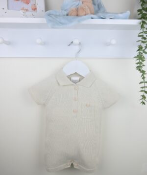Pex Baby Boys Beige 'Bradley' Romper