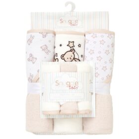 Bear 6pc Hooded Towels & Washcloths Bath Time Set