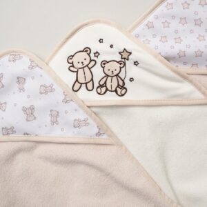 Bear 6pc Hooded Towels & Washcloths Bath Time Set