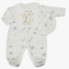 I Love Daddy 3 Piece All In One, Bib & Hat Set