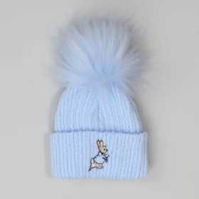 Baby Boys Rabbit Pom Hat – Blue 1-9m