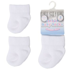 Premature Baby Turn Over Socks - White