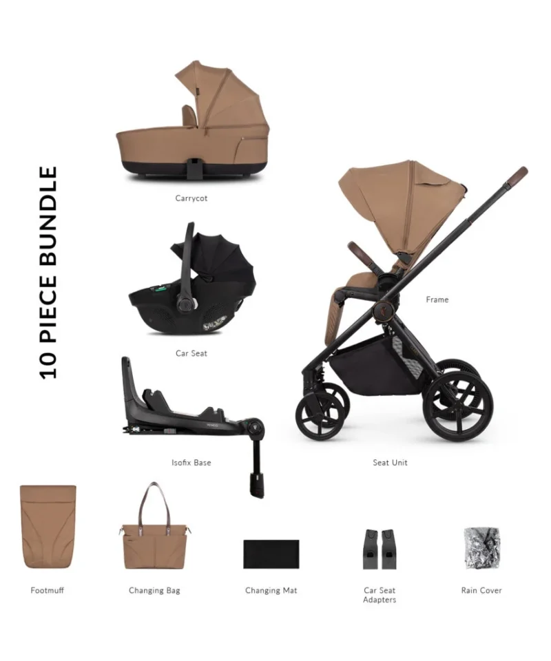 Venicci Claro Travel System Bundle- Caramel - 3in1+ 360 Tiago+base