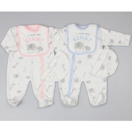 Baby I Love Daddy 3 Piece All In One, Bib & Hat Set (copy)