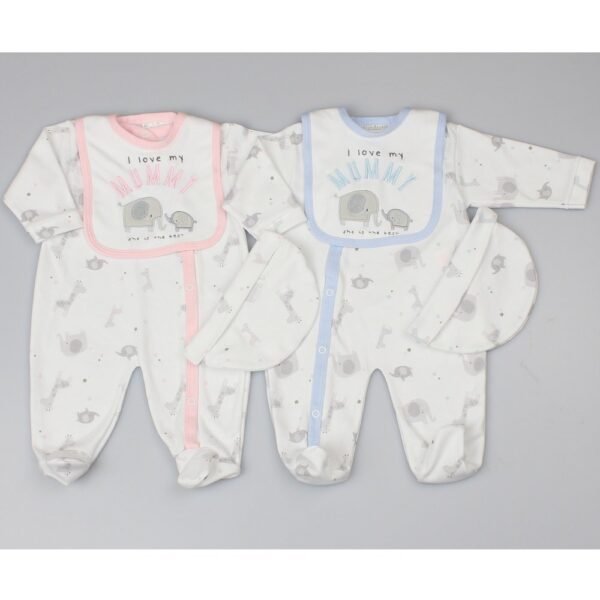 Baby I Love Daddy 3 Piece All In One, Bib & Hat Set (copy)