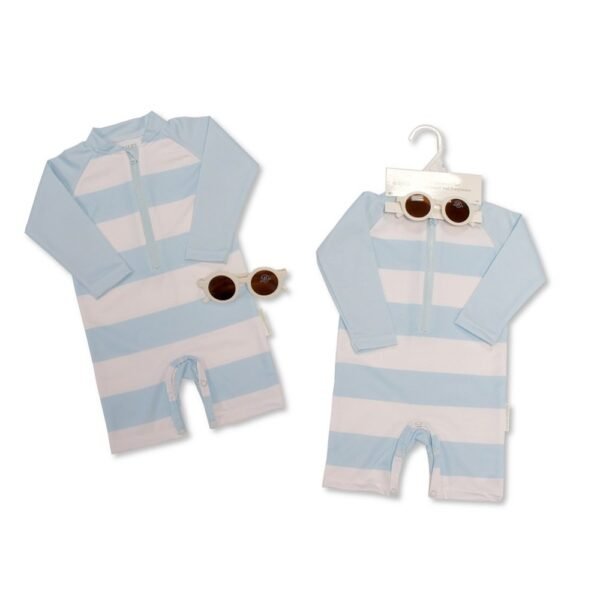 Baby Zip Up Swimsuit & Sunglasses- Sage (copy)