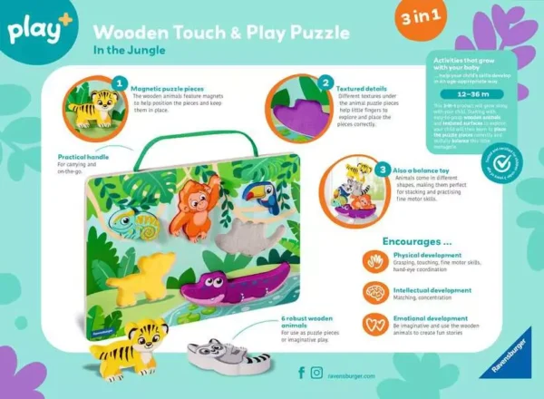 Ravensburger Wooden Touch And Play Puzzle In The Jungle