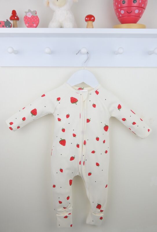 Pex Baby Girls Strawberry Sleepsuit