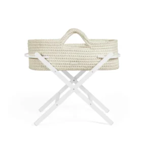 Nova Moses Basket & Stand – Cloud, White