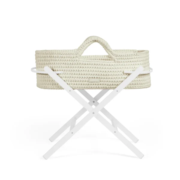 Nova Moses Basket & Stand - Cloud, White
