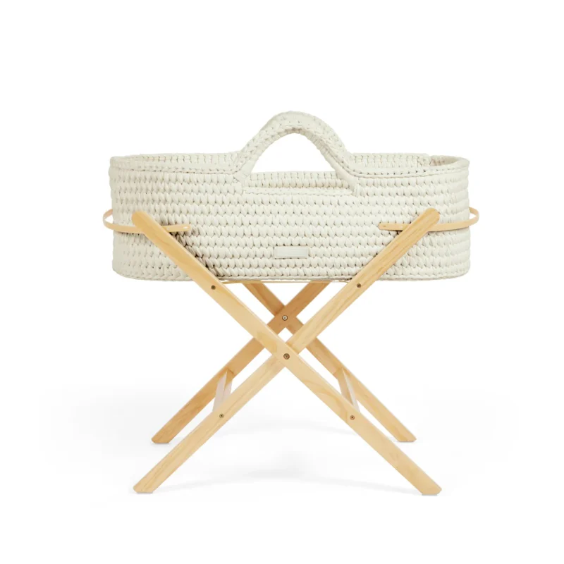 Nova Moses Basket & Stand - Cloud, Pine