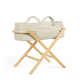 Nova Moses Basket & Stand – Cloud, White