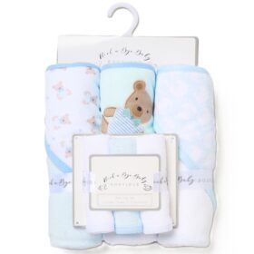 Baby Teddy 6 Piece Hooded Towels & Washcloths Bath Time Set