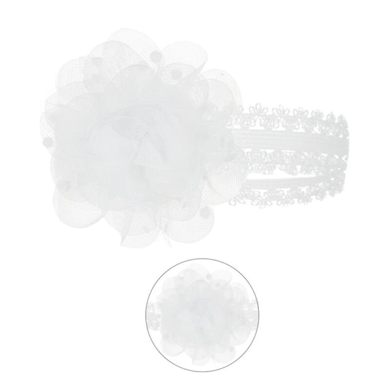 White Headband W/bow & Flower (copy)