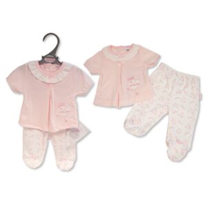Premature Baby Girls 2pc Set With Bows - Princess