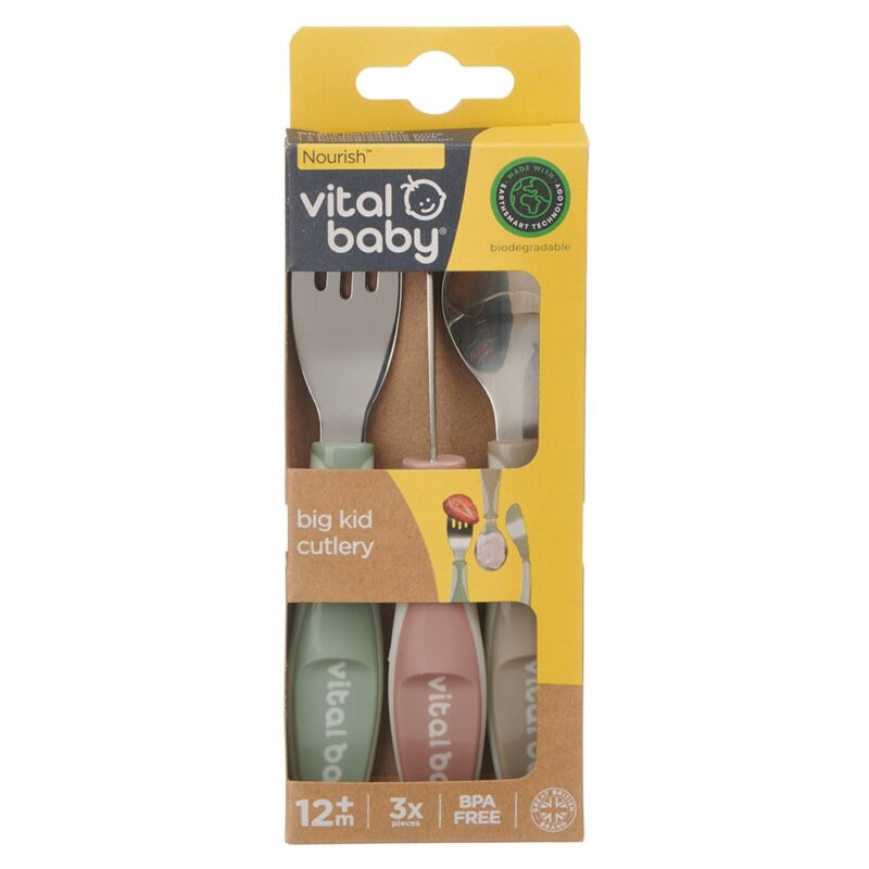 Vital Baby Big Kid Chunky Cutlery 4pk - Natural