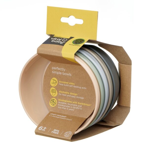 Vital Baby Nourish Perfectly Simple Bowls 5pk - Natural