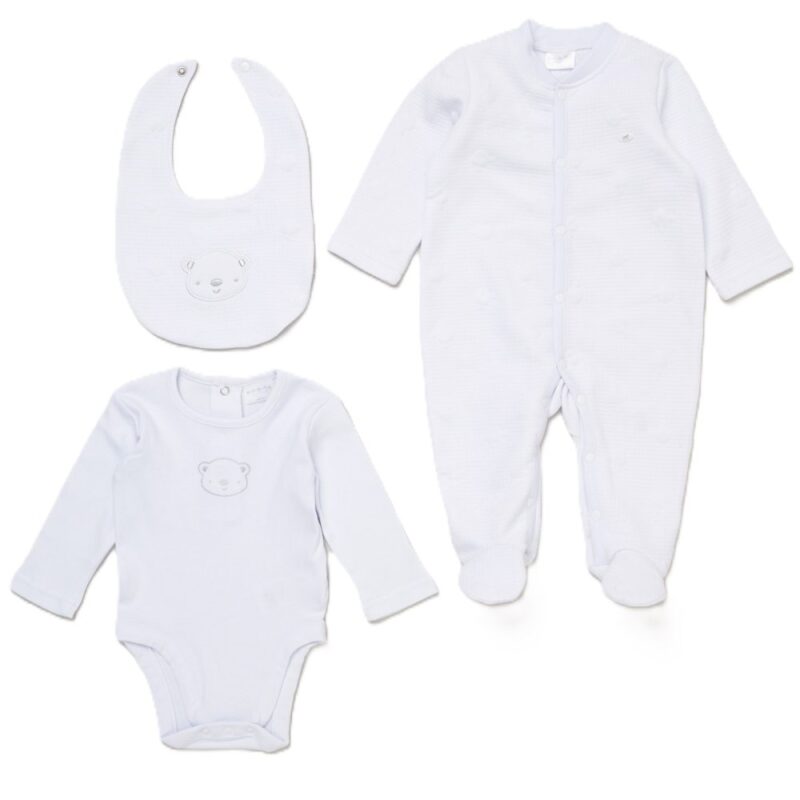 Baby Boys Quilt Jacquard All In One, Bib & Bodysuit (copy)