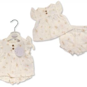 Baby Girls 2pc Crinkle Muslin Set - Flowers