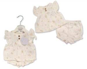 Baby Girls 2pc Crinkle Muslin Set - Flowers
