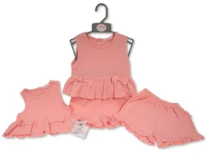 Baby Girls 2 Pcs Set With Bows (nb-6m)
