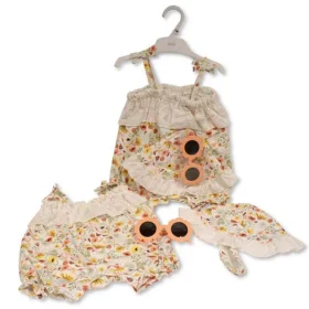 Girls 2pcs Romper Set With Sunglasses – Wild Flowers