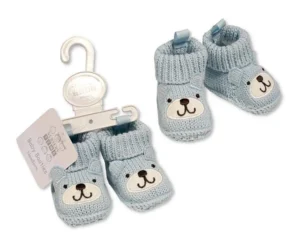 Nursery Time Knitted Baby Booties With Bow- Pink (copy)