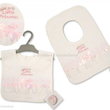 My Little Chick Baby Pop-over Bibs With Lace - Little Princess
